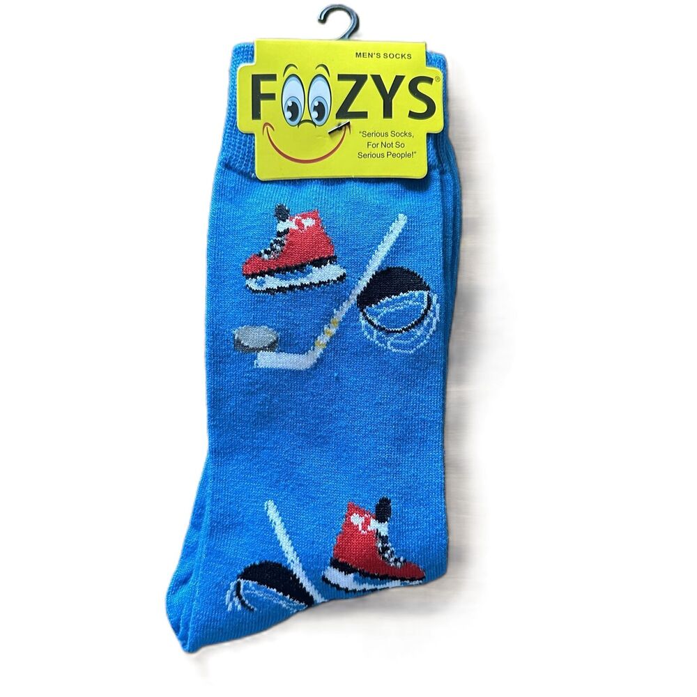 NWT Foozys Blue Hockey Socks Men's Novelty One Size